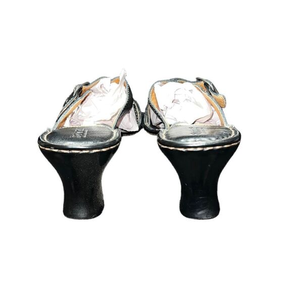 Born wedge sandal cris cross pebbles black leather size 8 - Picture 3 of 6